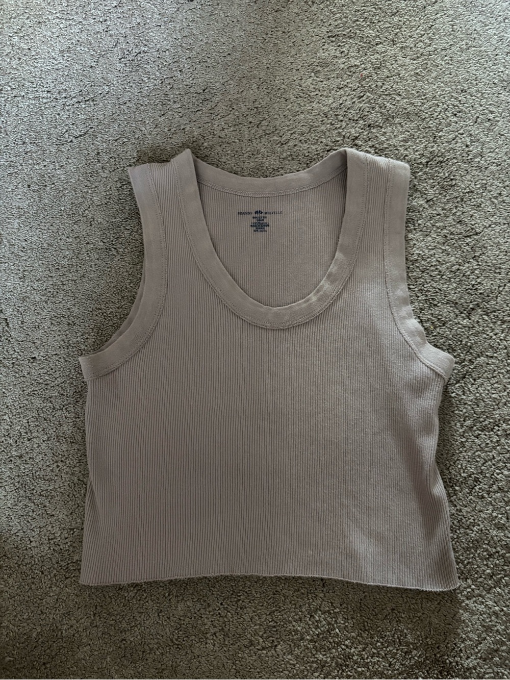 Brandy Melville Ribbed Tank Top - Taupe